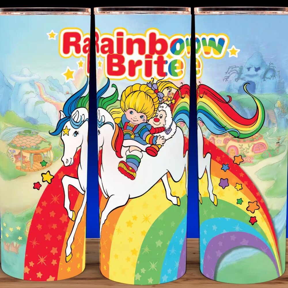 Rainbow Brite with Starlite and Sprite 80s Cartoon Cup Mug Tumbler